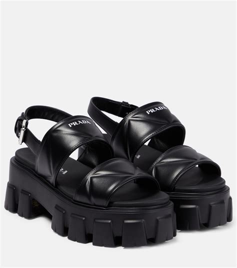 black and white prada sandals|Prada platform sandals outlet.